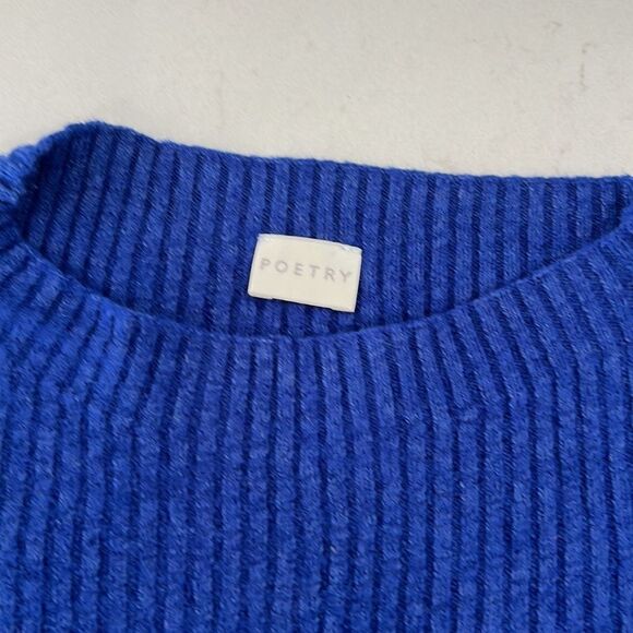 Cobalt Blue Sweater Poetry Chunky Knit Zip Up Sweater with Pockets - Picture 7 of 12